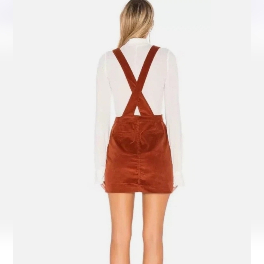 FREE PEOPLE Old School Love Corduroy Pinafore Dress In Cream. Size 2 - Picture 13 of 14